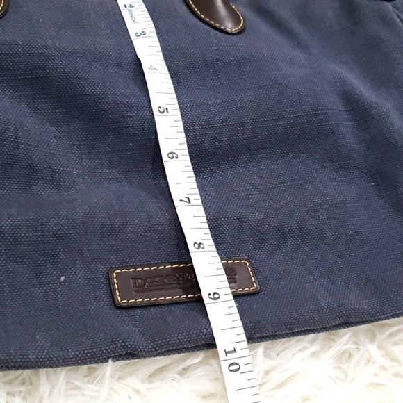 Dooney & Bourke Vintage Tote - Denim Blue Fabric Leather Trim - Picture 3 of 9